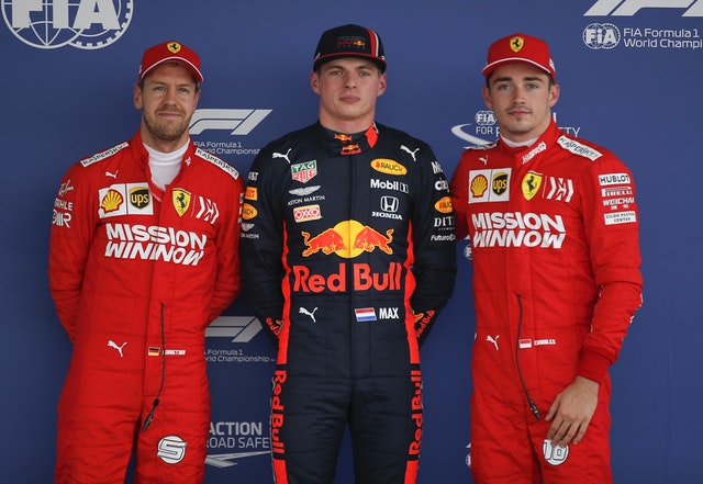 Sebastian Vettel and Charles Leclerc were second and third, respectively, behind Verstappen